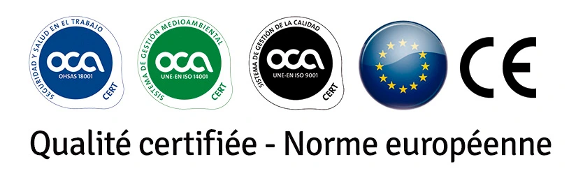 sceaux et logos identifiant les approbations et certifications de qualité européennes