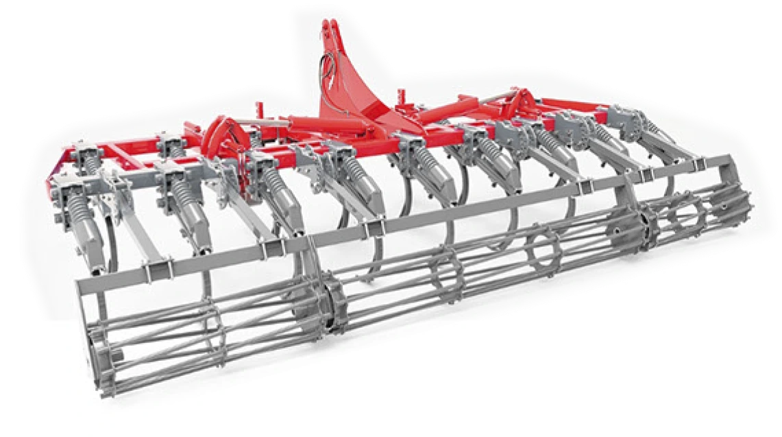 Cultivateur renforcé à dents de 40 x 40 mm. Disponible en versions deux et trois rangs. Également disponible avec un rouleau à barre hélicoïdale.