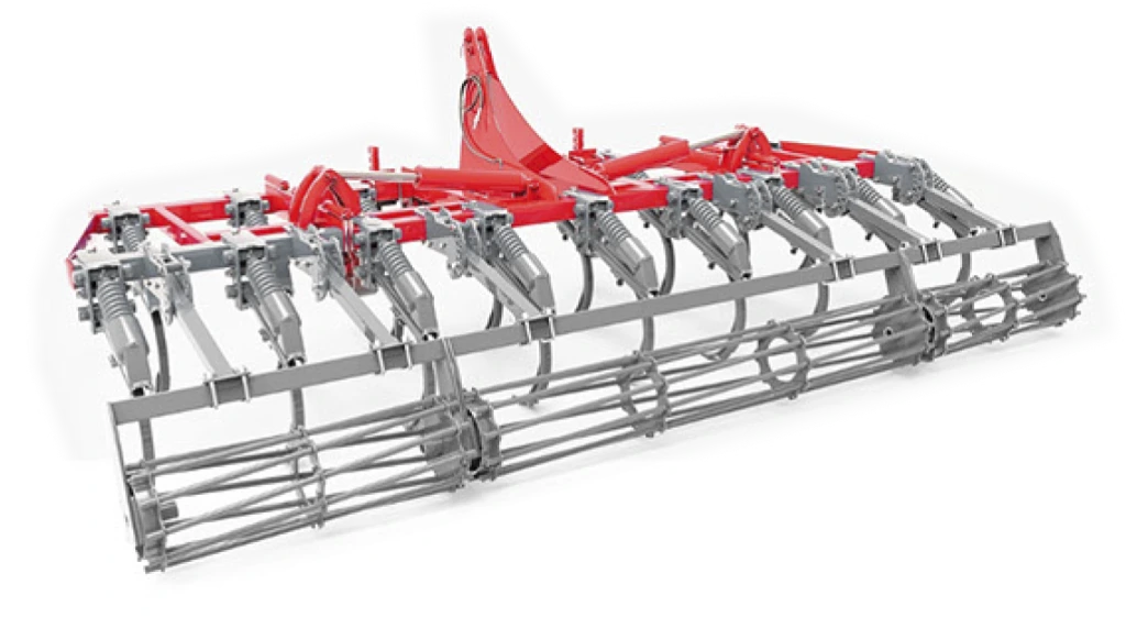 Cultivateur renforcé à dents de 40 x 40 mm. Disponible en versions deux et trois rangs. Également disponible avec un rouleau à barre hélicoïdale.