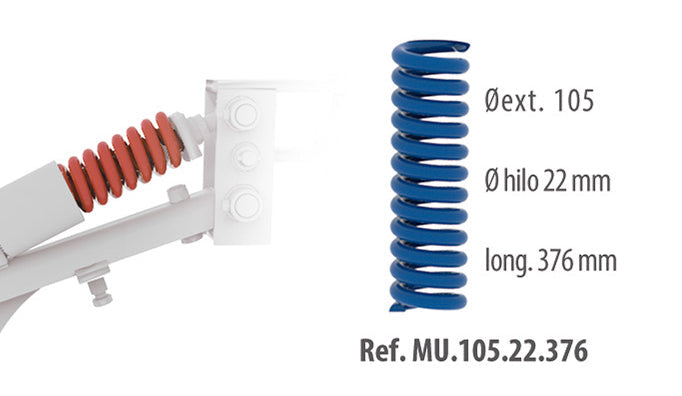 [MU.105.22.376] Muelle Bellota 2430-A-Ø22 X 105 X 376 mm (brazo 40 x 40 mm)