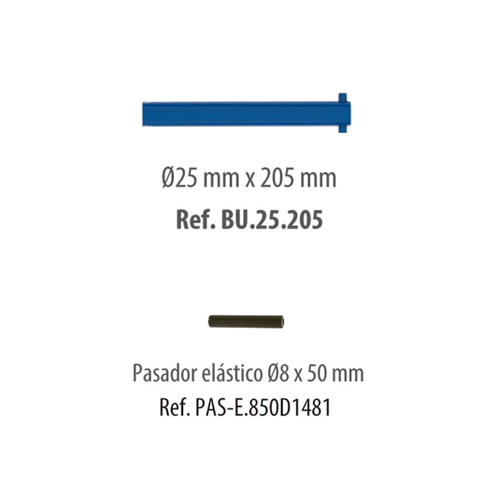 [BU.25.205] Bulón Ø25x205 mm para placa de amarre