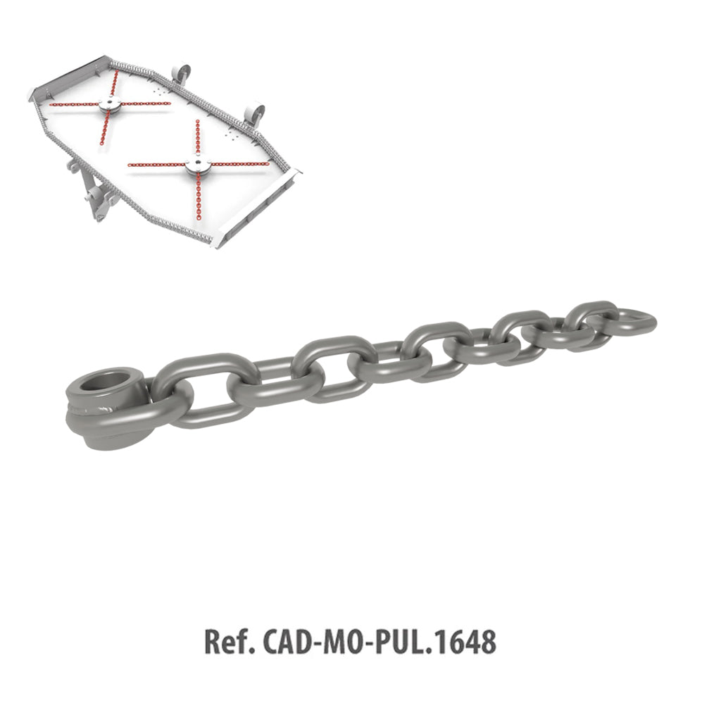 [CAD-MO-PUL.1648] Cadena Motor 16 mm x 48 mm Acero Antidesgaste (Con casquillos)