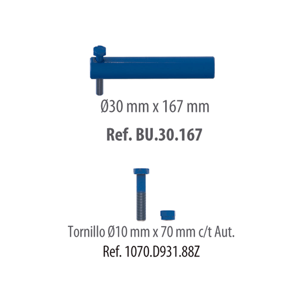 Bulón Ø30x167 mm para placa de amarre
