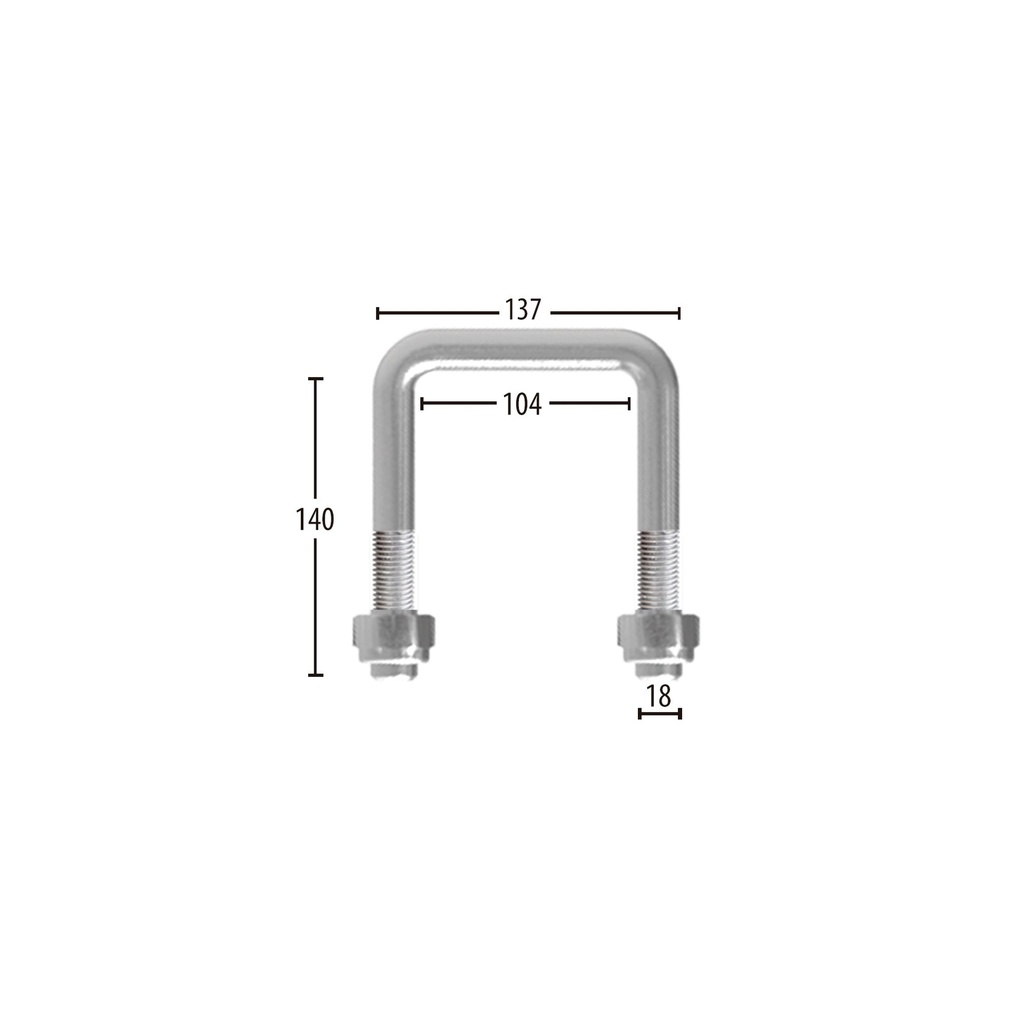 Abarcón para tubo estructural 100x100mm con tuercas.