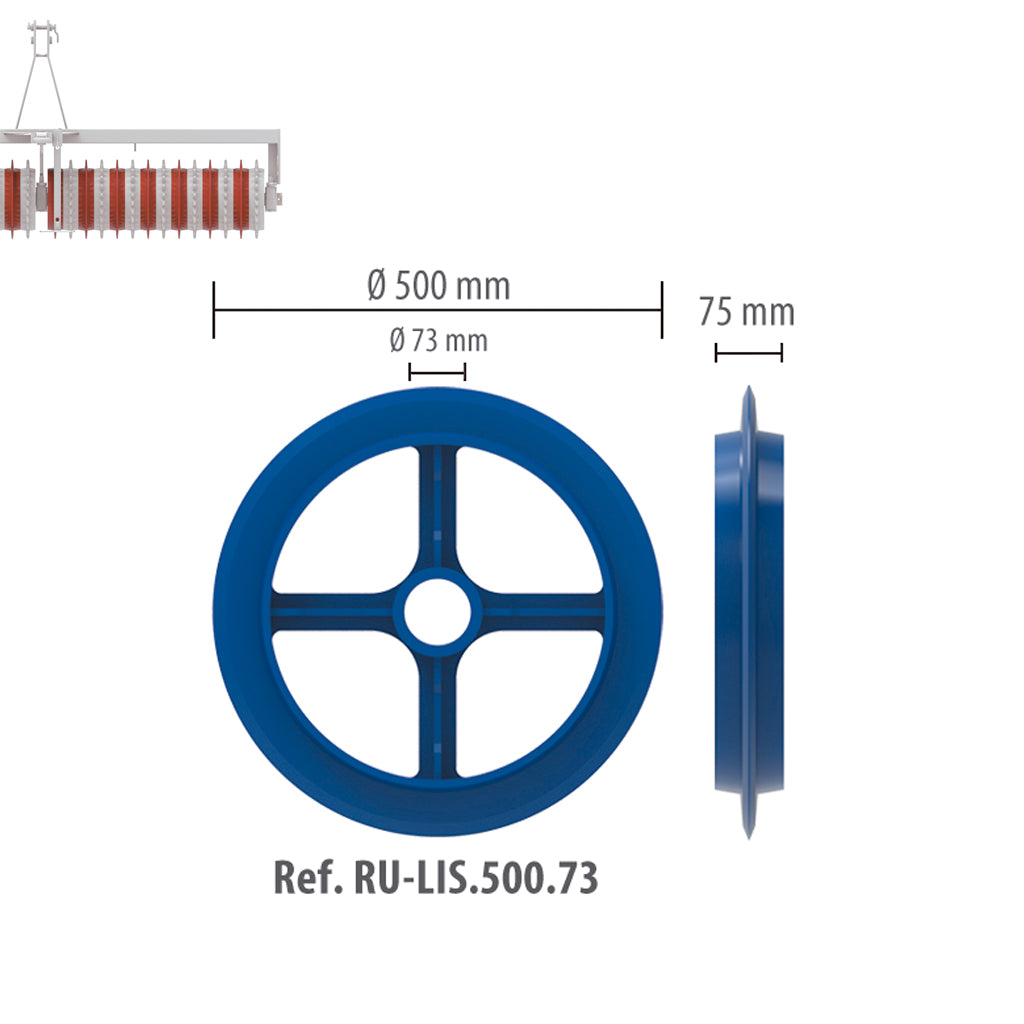 [RU-LIS.500.73] Rueda Lisa Ø 500 mm Eje Ø 70 mm