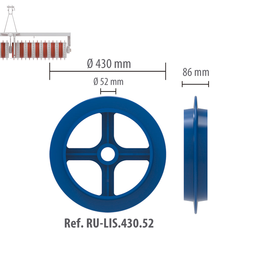 [RU-LIS.430.52] Rueda Lisa Ø 430 mm Eje Ø 50 mm