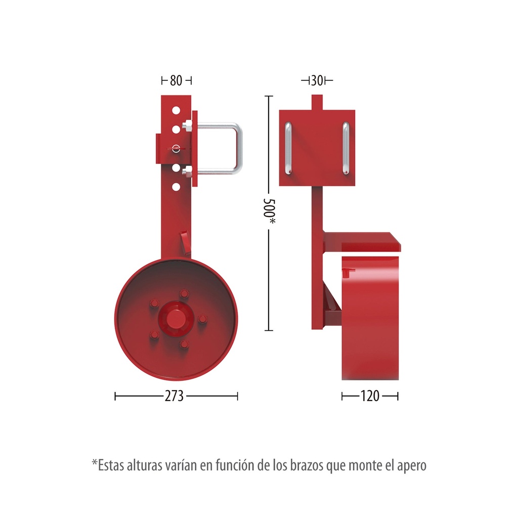 [RC-MN.273.120.80] Rueda de control de profundidad completa Ø273mm-5t
