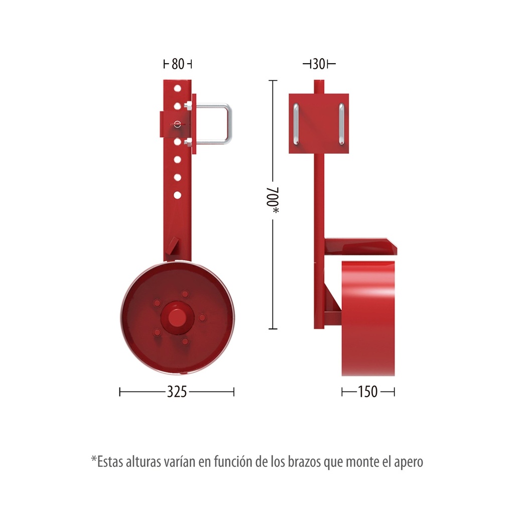 [RC-MN.325.150.80] Rueda de control de profundidad completa Ø325mm