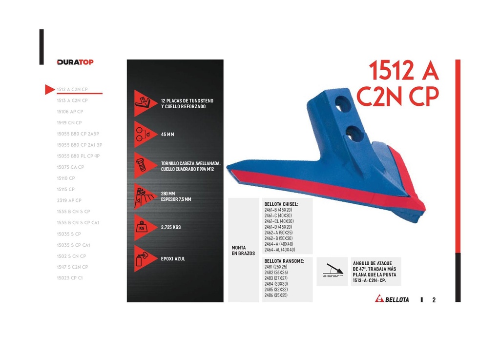 [REJ.1512-A-C2N-CP] Reja Bellota 1512-A C2N CP DURATOP