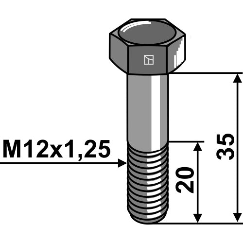 [LS01-TRP-005] Tornillo cabeza hexagonal - M12x1-25 - 12.9 - LS01-TRP-005