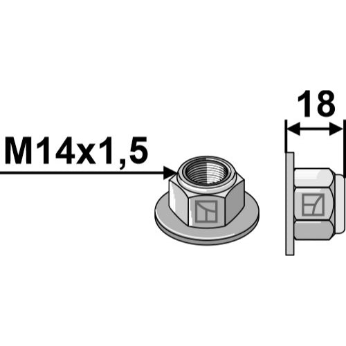 [LS01-TCP-015] Tuerca autoblocante con collar - Polystop - M14x1-5 - 10.9 - LS01-TCP-015