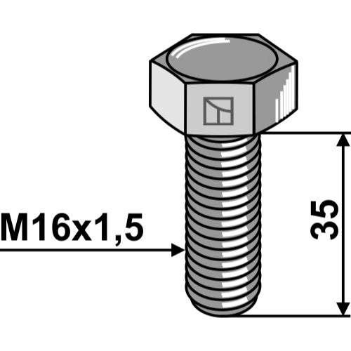 Tornillo cabeza hexagonal - M16x1-5 - 10.9 - LS01-TRP-018