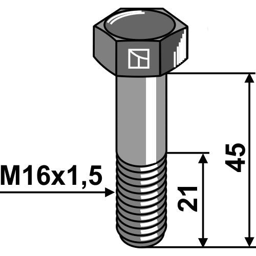 Tornillo cabeza hexagonal paso fino - M16x1-5 - 12.9 - LS01-TRP-020