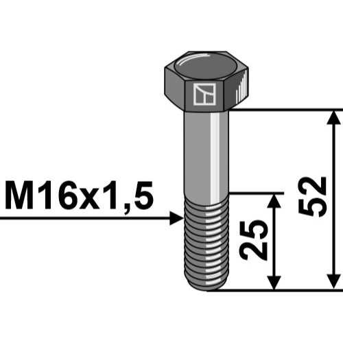 [LS01-TRP-022] Tornillo cabeza hexagonal paso fino - M16x1-5 - 12.9 - LS01-TRP-022