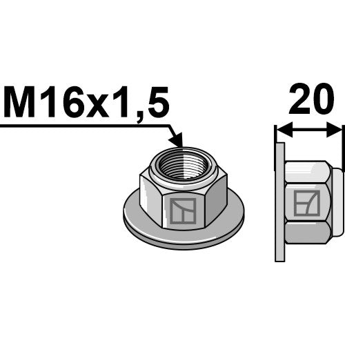 [LS01-TCP-016] Tuerca autoblocante con collar - Polystop - LS01-TCP-016