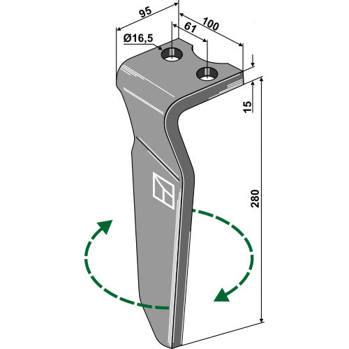 [LS01-PGR-014] Diente de grada rotativa lado derecho - LS01-PGR-014