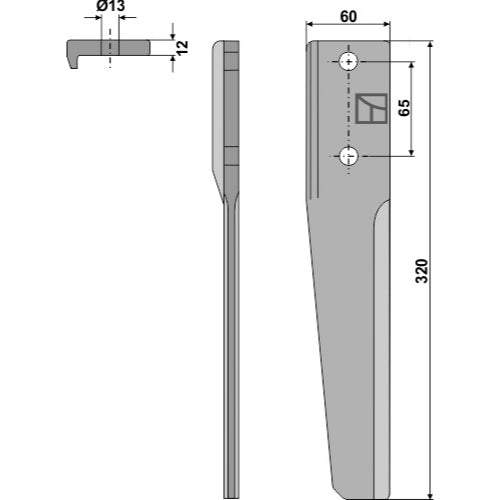 [LS01-PGR-092] Diente de grada rotativa lado izquierdo - LS01-PGR-092