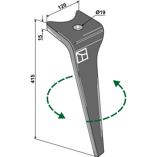 Diente de grada rotativa lado izquierdo - LS01-PGR-160