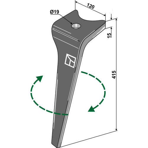 Diente de grada rotativa lado derecho - LS01-PGR-161
