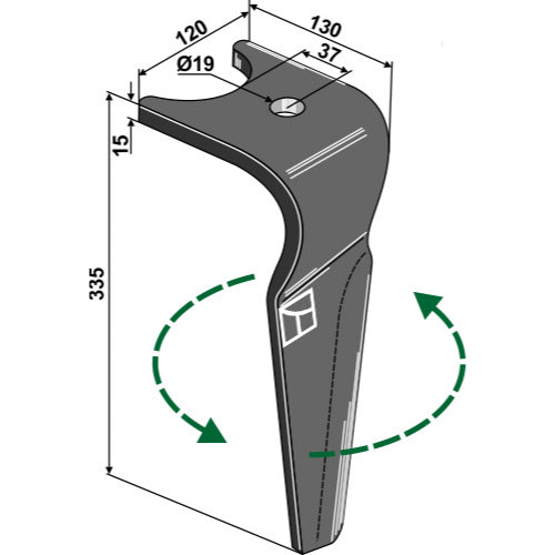 Diente de grada rotativa lado izquierdo - LS01-PGR-166
