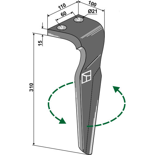 Diente de grada rotativa lado izquierdo - LS01-PGR-202
