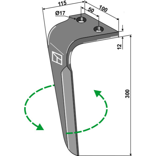 Diente de grada rotativa lado izquierdo - LS01-PGR-282
