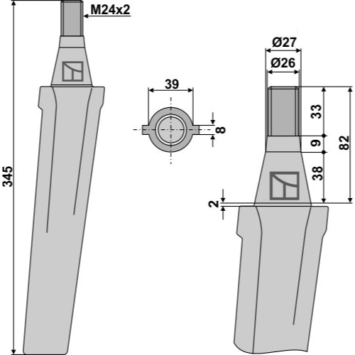 [LS01-PGR-313] Diente de grada rotativa - LS01-PGR-313