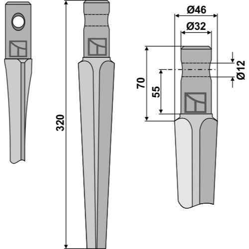 Diente de grada rotativa - LS01-PGR-320