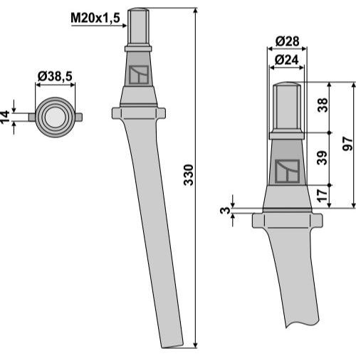Diente de grada rotativa - LS01-PGR-325