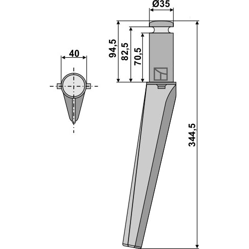 Diente de grada rotativa - LS01-PGR-347