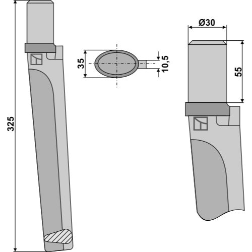 [LS01-PGR-362] Diente de grada rotativa - LS01-PGR-362