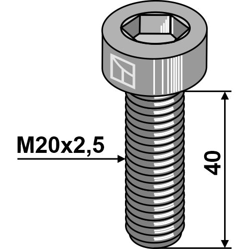 Tornillo hexagonal - M20x2-5 - 10.9 - LS02-TCU-0007