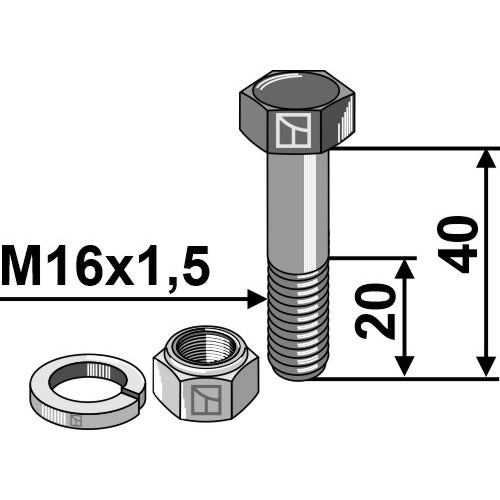 [LS02-TCU-0014] Tornillo con tuerca autoblocante - M16x1-5 - 12.9 - LS02-TCU-0014