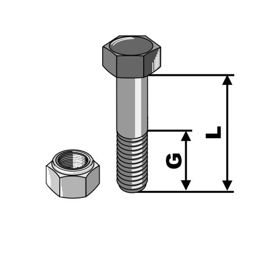 Tornillo con tuerca autoblocante - M16x1-5 - 12.9 - LS02-TCU-0016