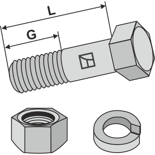 [LS02-TCU-0020] Tornillo con tuerca y arandela elástica - 1/2"UNF - LS02-TCU-0020