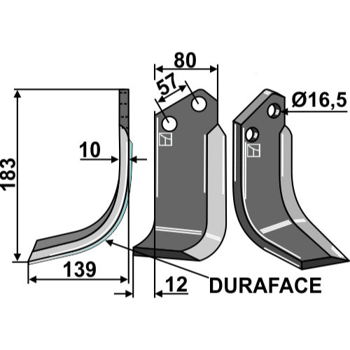 Cuchilla DURAFACE- lado izquierdo - LS02-CUR-0335