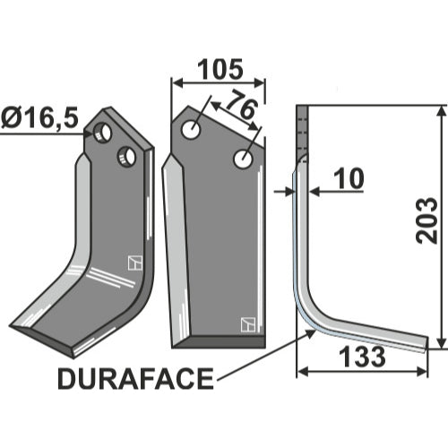 Cuchilla DURAFACE- lado derecho - LS02-CUR-0726