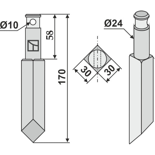 Diente rotativo - LS02-CUR-1125