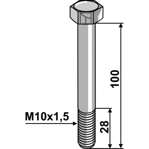 [LS03-TSM-001] Tornillo hexagonal - M10 sin tuerca - LS03-TSM-001