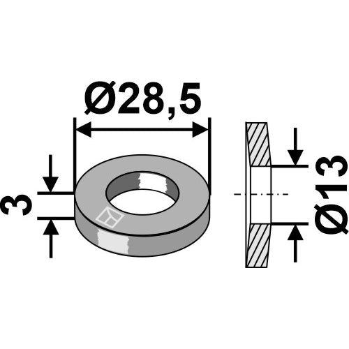 [LS03-ARC-002] Arandela - Ø28-5x3xØ13 - LS03-ARC-002