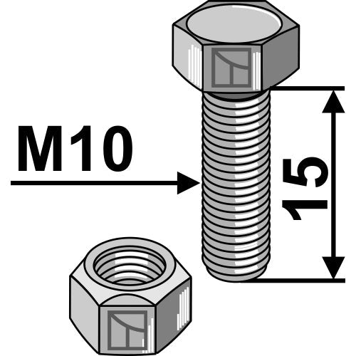 [LS03-TSM-005] Tornillo con tuerca autoblocante - M10x1-5 - 10.9 - LS03-TSM-005