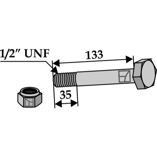 [LS03-TSM-012] Tornillo con tuerca autoblocante -  1/2"UNF - LS03-TSM-012