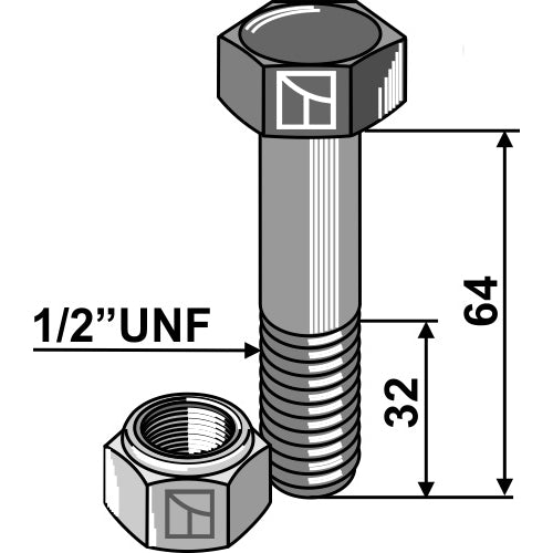 [LS03-TSM-019] Tornillo con tuerca autoblocante -  1/2"UNF - LS03-TSM-019
