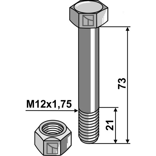 [LS03-TSM-023] Tornillo con tuerca autoblocante -  10.9 - LS03-TSM-023