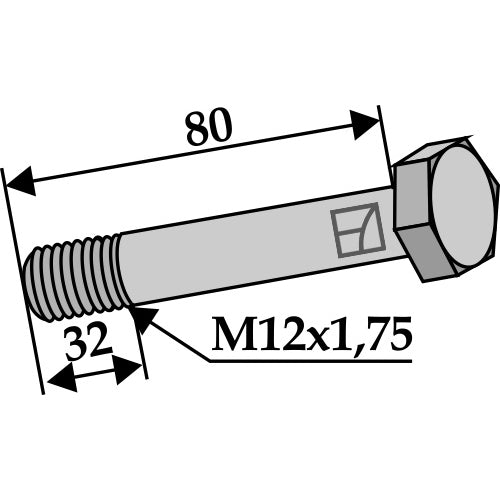 [LS03-TSM-027] Tornillo con tuerca autoblocante - M12x1-75 - 10.9 - LS03-TSM-027