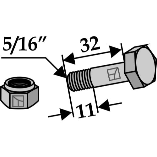 Tornillo con tuerca autoblocante -  5/16"UNF - LS03-TSM-086