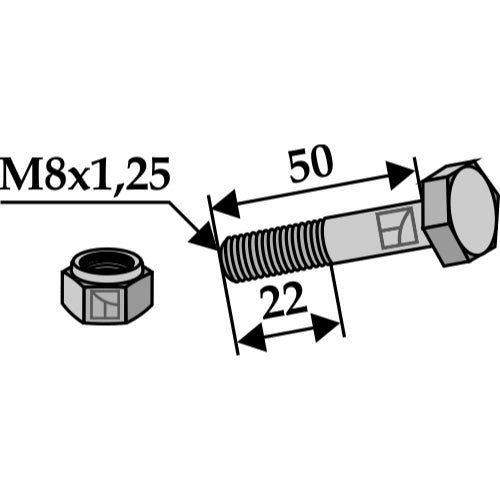 [LS03-TSM-087] Tornillo con tuerca autoblocante -  5/16"UNF - LS03-TSM-087