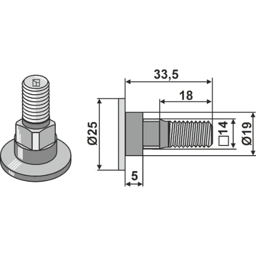 [LS03-TSM-100] Tornillo para cuchilla - LS03-TSM-100