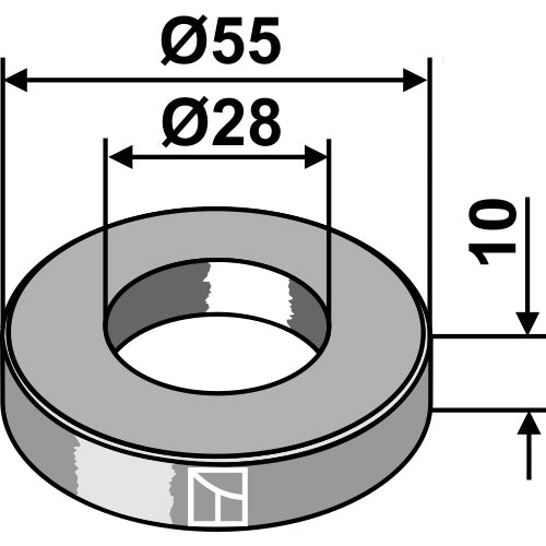Arandela - Ø55x10xØ28 - LS03-ARC-039