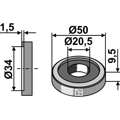 [LS03-ARC-044] Arandela - Ø50x9-5xØ20-5 - LS03-ARC-044